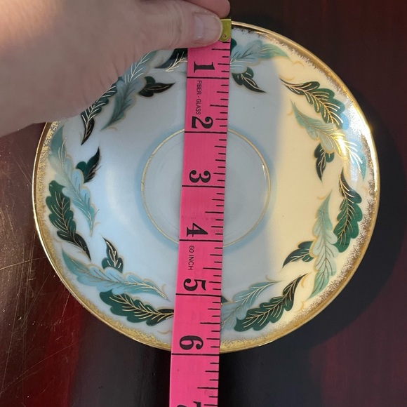 Shafford Japan Teal Green Leaf Teacup & Sauce - Picture 11 of 11